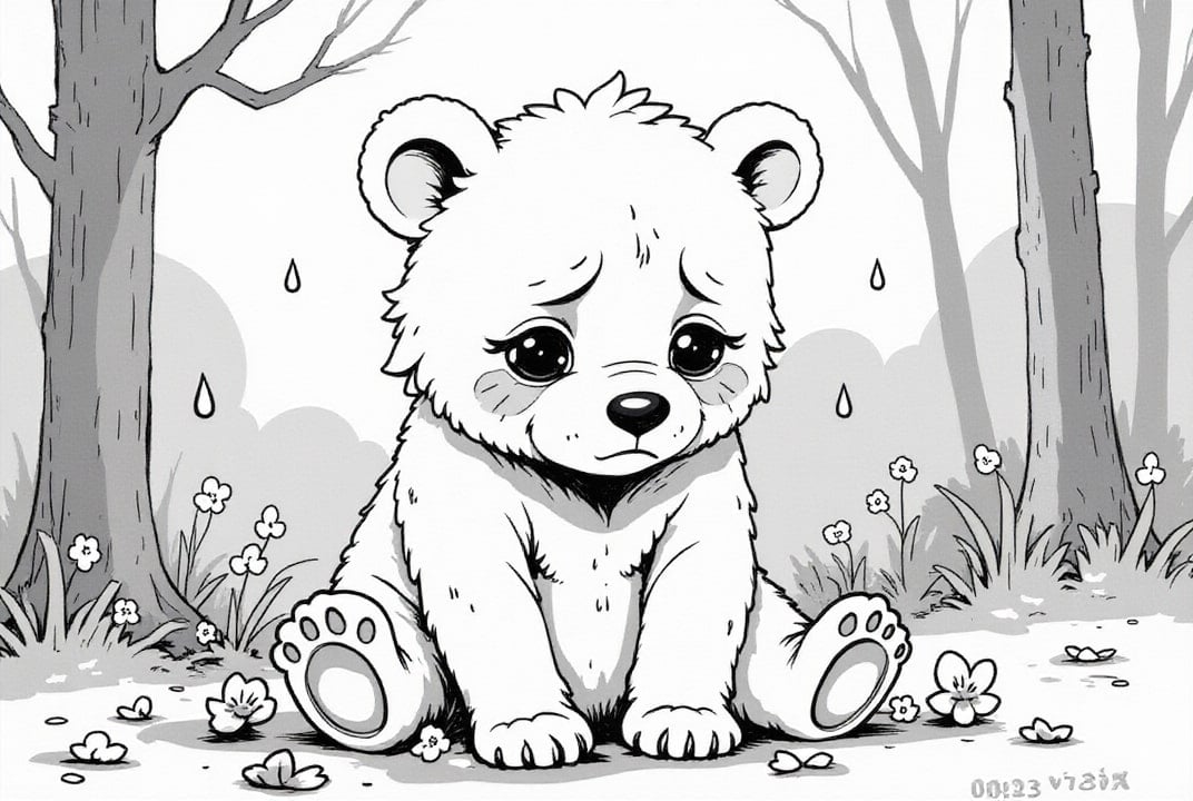 Coloring page scared boy