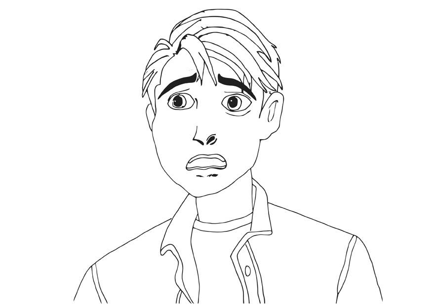Coloring page scared