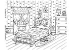 Coloring page scared of the dark, nightmare