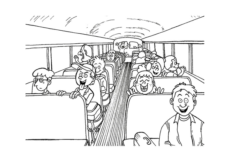 Coloring page school bus