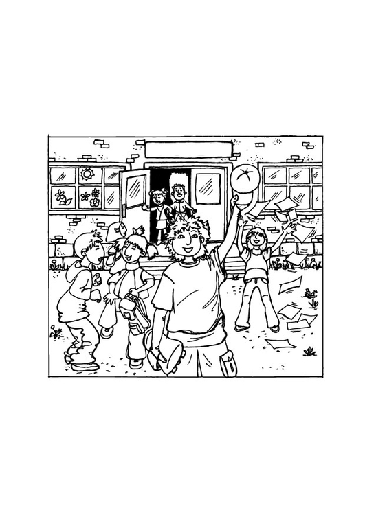 Coloring page school vacation