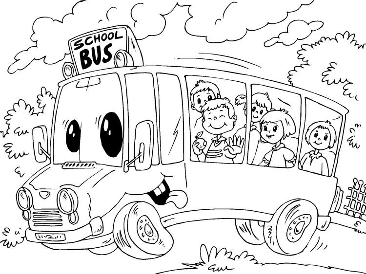 Coloring page schoolbus