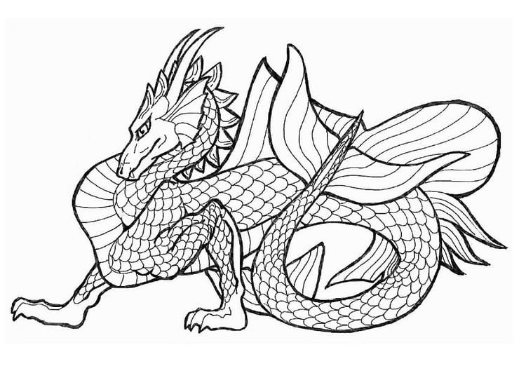 Coloring page sea dragon