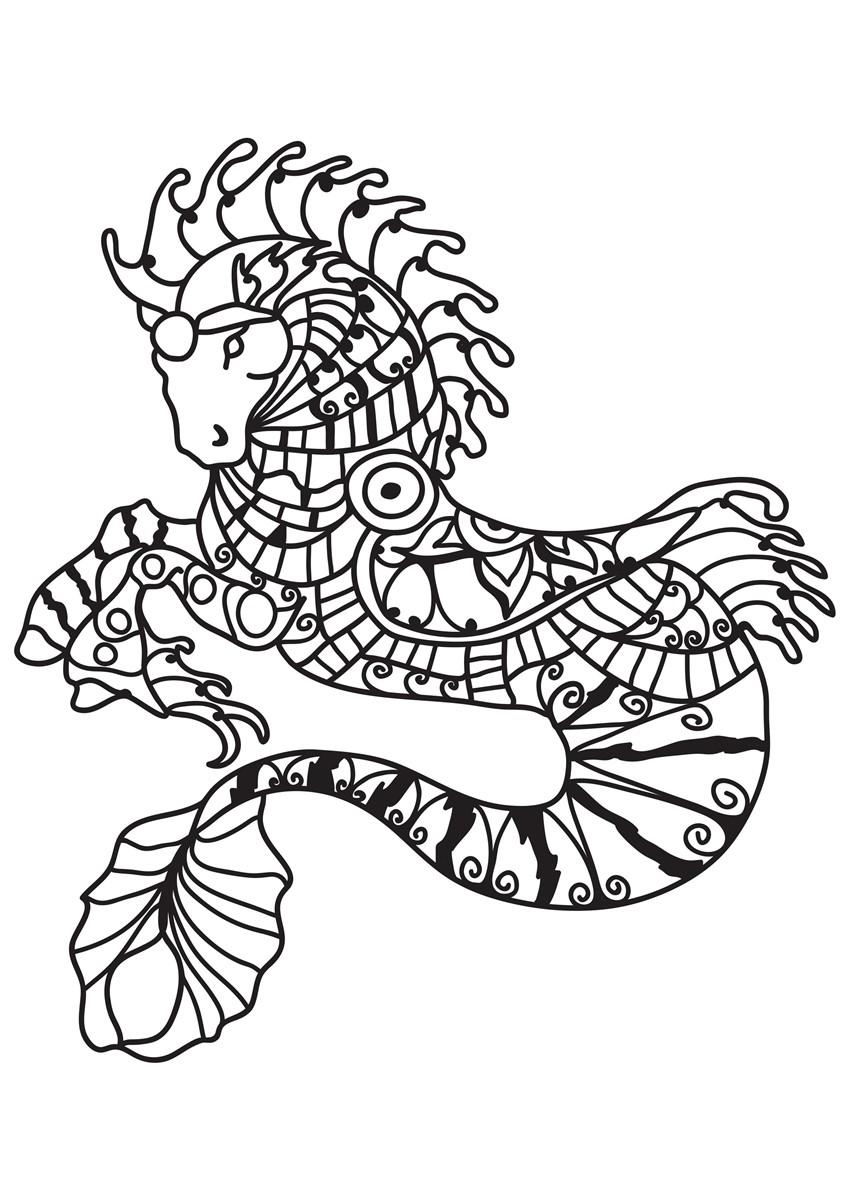 Coloring page seahorse