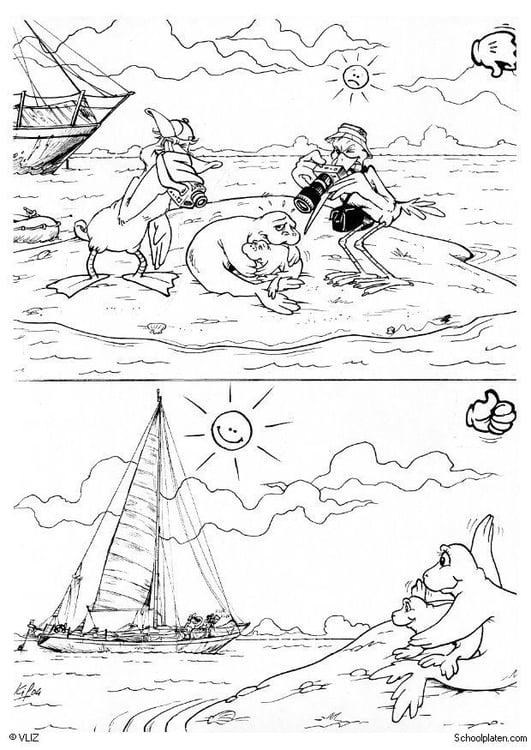 Coloring page seals