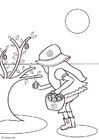 Coloring page searching Easter eggs