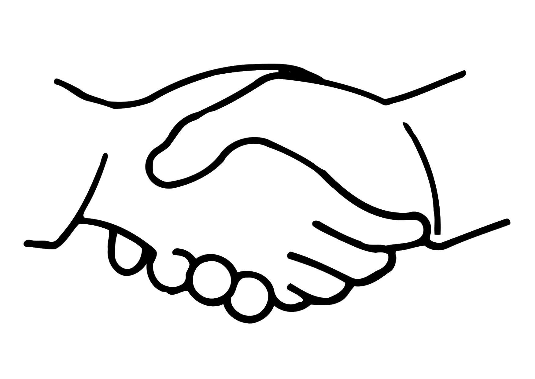 Coloring page shake hands