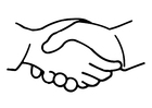 Coloring pages shake hands