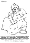 Coloring page shearing sheep