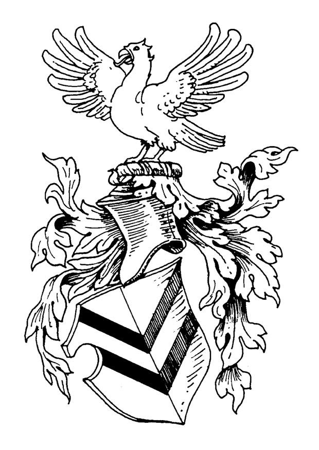 Coloring page shield of arms