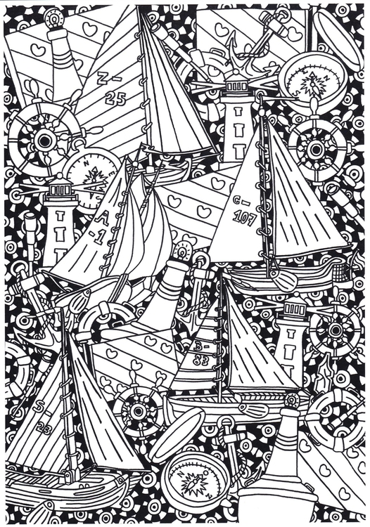 Coloring page ships
