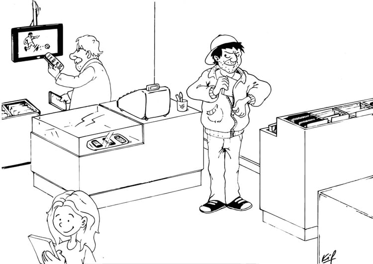 Coloring page shop lifting