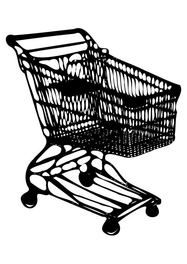 Coloring page shopping trolley