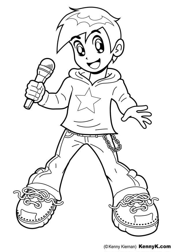Coloring page singer