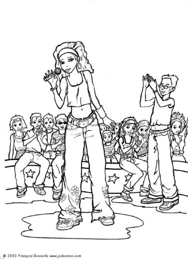 barbie rock star coloring pages