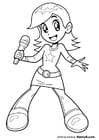 Coloring page singer