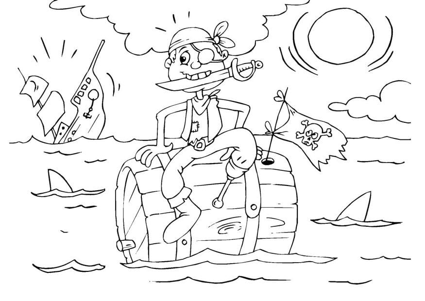 Coloring page sinking ship
