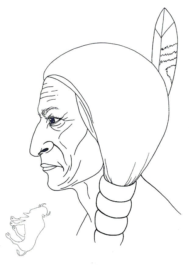 Coloring page Sitting Bull