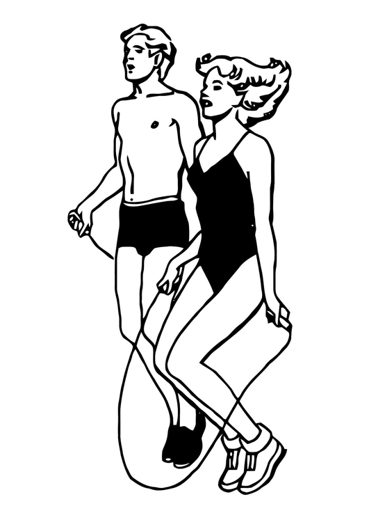 Coloring page skipping rope