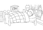 Coloring pages sleeping - going to bed