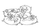 Coloring page sleeping space