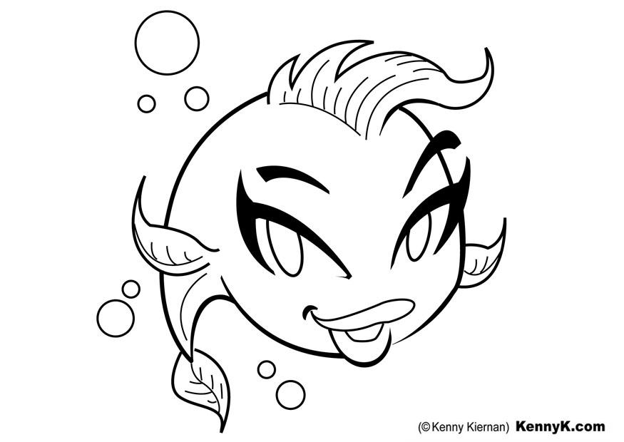 Coloring page small fish