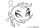 Coloring page small fish