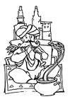 Coloring page snake charmer