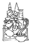 Coloring pages snake charmer