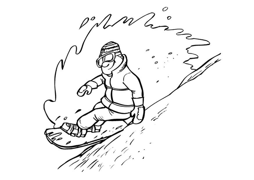 Coloring page snowboarding