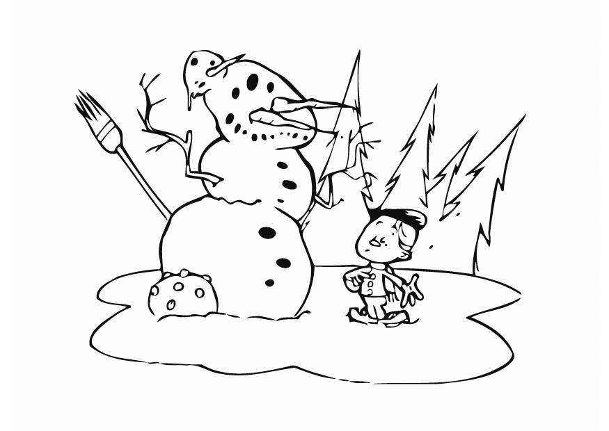 Coloring page Snowman