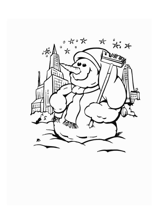 Coloring page snowman