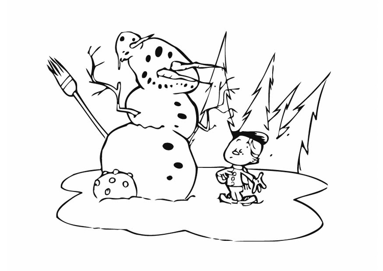 Coloring page Snowman