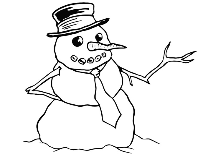 Coloring page snowman