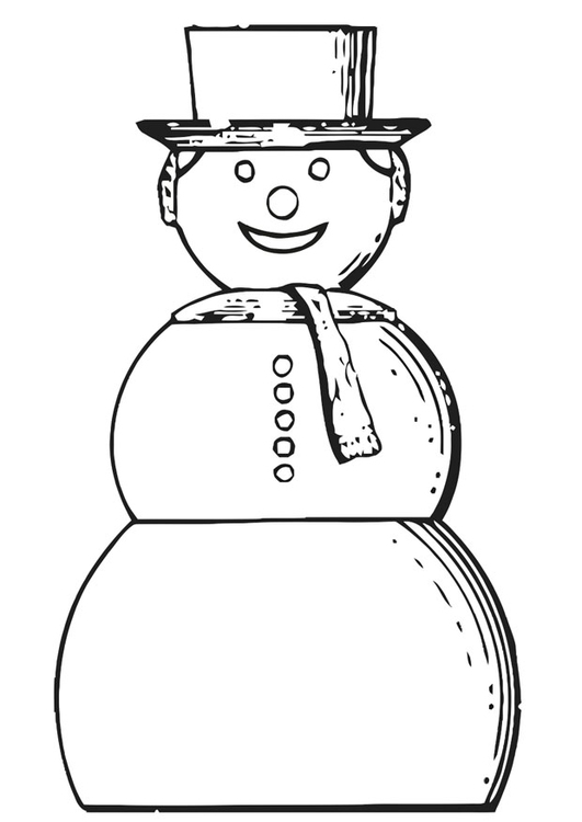 Coloring page snowman