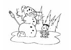 Coloring page Snowman