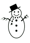 Coloring page Snowman