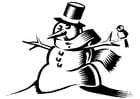 Coloring page snowman