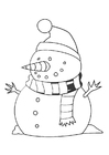 Coloring page snowman