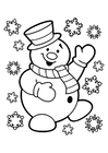 Coloring page snowman