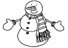 Coloring page snowman