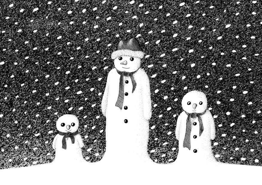 Coloring page snowmen