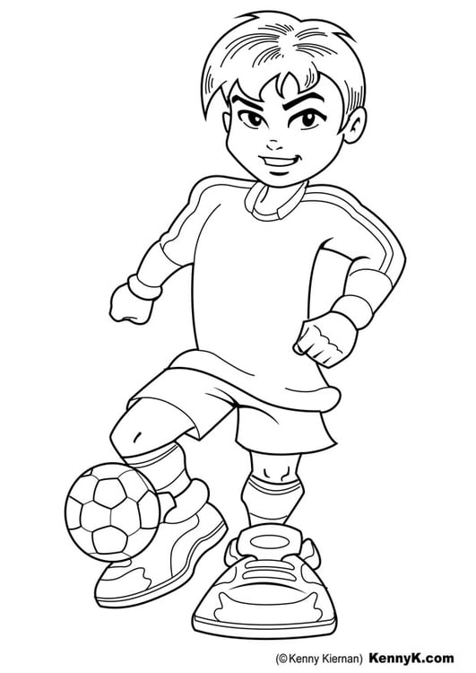 Coloring page soccer player