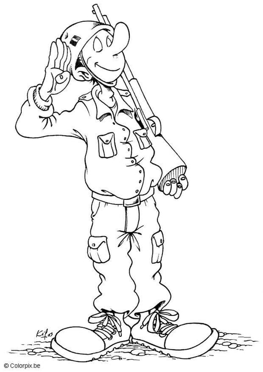 Coloring page soldier