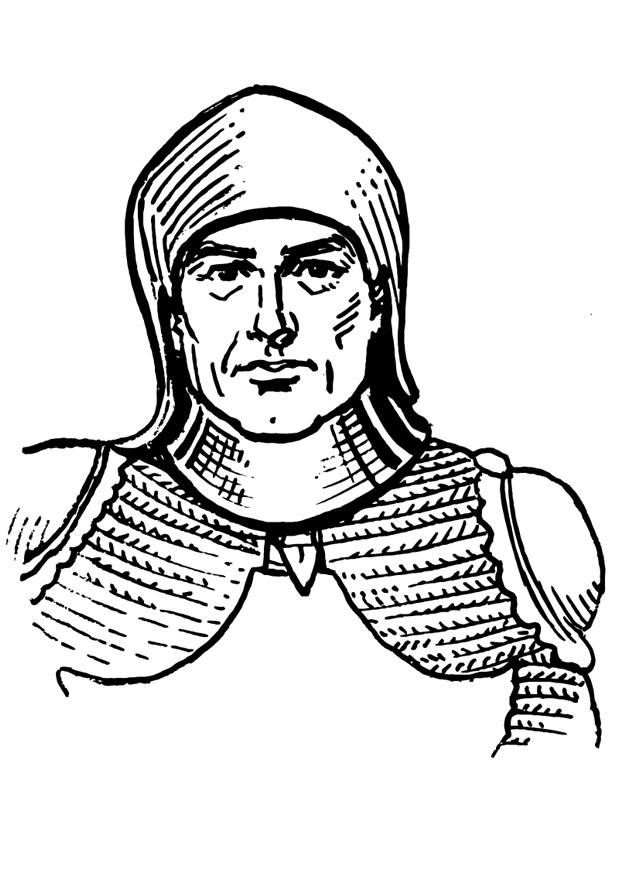 Coloring page soldier with armour