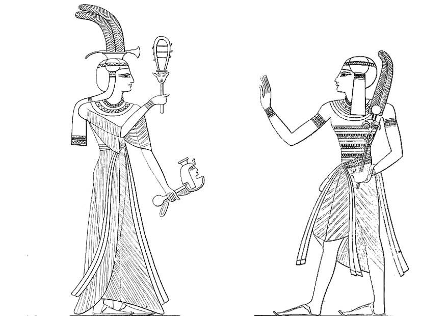 Coloring page son and daughter of Ramses II