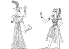 Coloring pages son and daughter of Ramses II