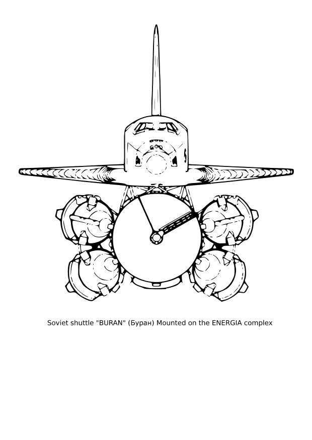 Coloring page Soviet shuttle
