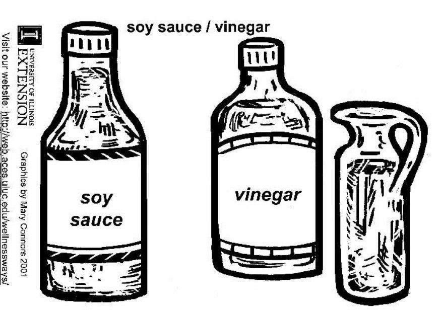 Coloring page soy sauce and vinegar
