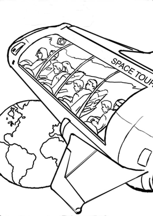 Coloring page space travel